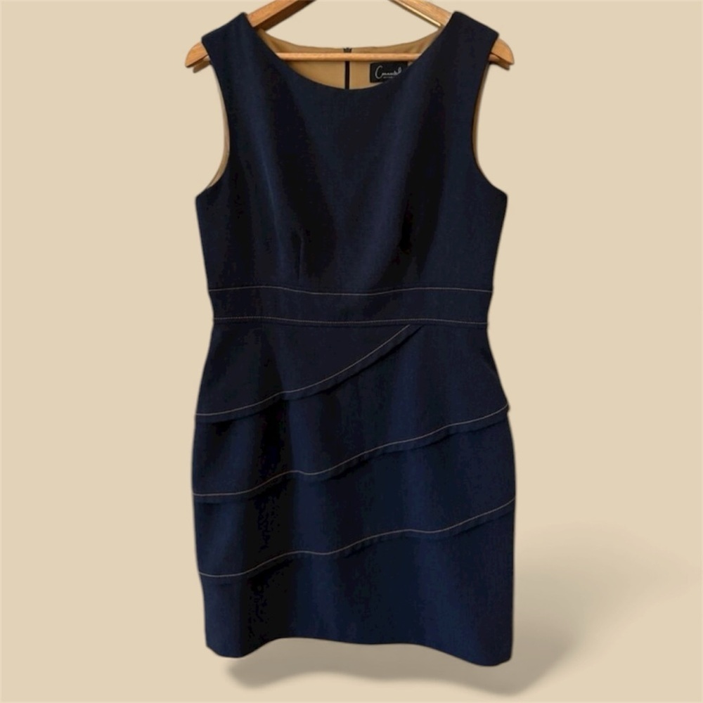 Connected Apparel Navy Sheath Dress Size 12 - Picture 3 of 7